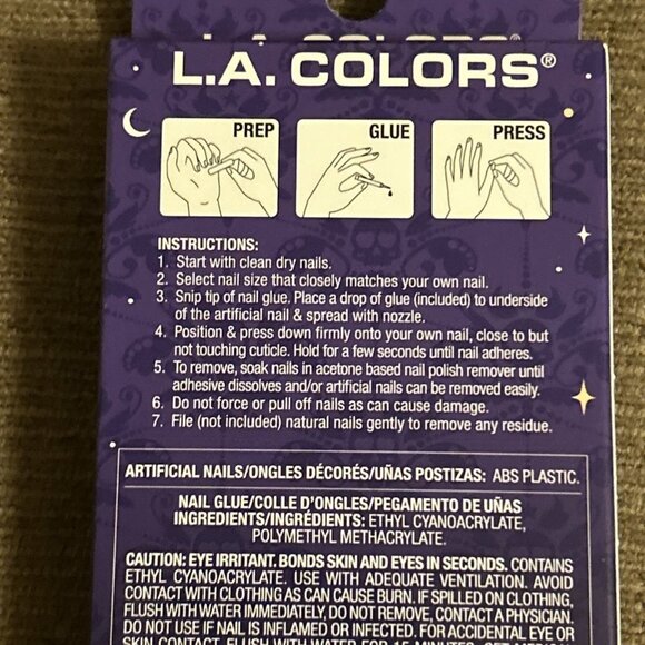 L.A. Colors Artificial Nails Beautifully Bewitched Bootiful Medium Length Almond - Picture 5 of 7